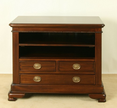 Solid Mahogany 3 Drawer TV Cabinet