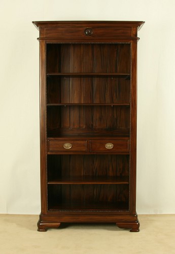 Solid Mahogany Centre Drawer Bookcase