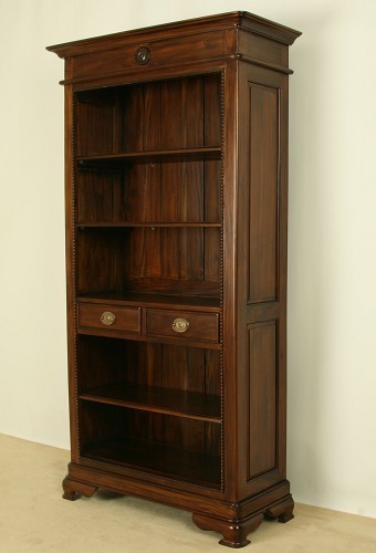 Solid Mahogany Centre Drawer Bookcase
