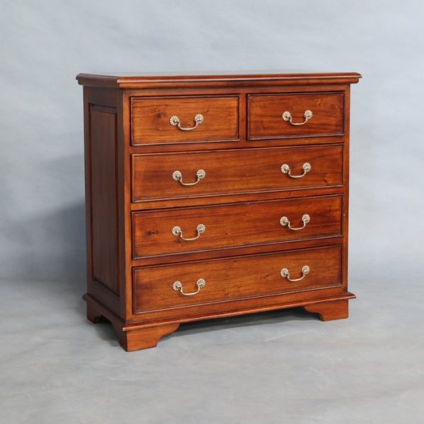 Solid Mahogany Chest of 5 drawers