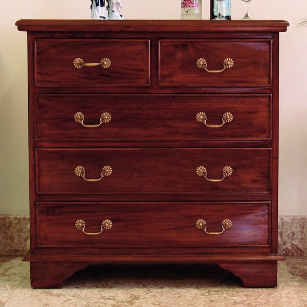 Solid Mahogany Chest of 5 drawers
