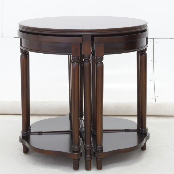 Solid Mahogany Circular Nest of Tables