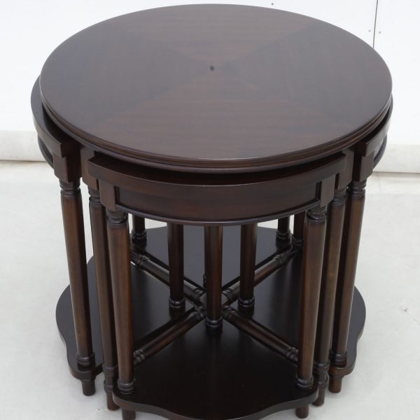 Solid Mahogany Circular Nest of Tables