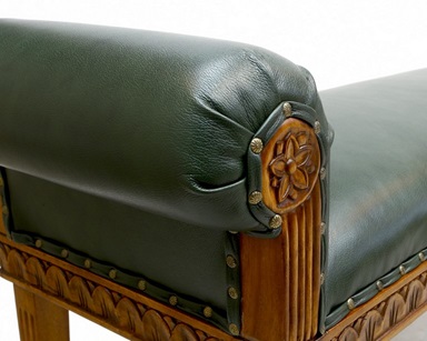 Solid Mahogany Plain Palazzo Stool (Fabric Straw)
