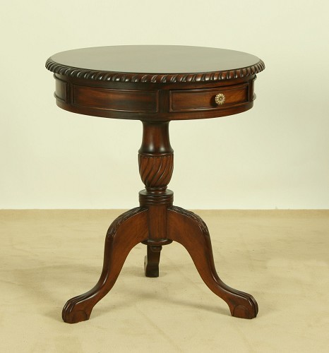 Solid Mahogany Chippendale Drum Table 60cm